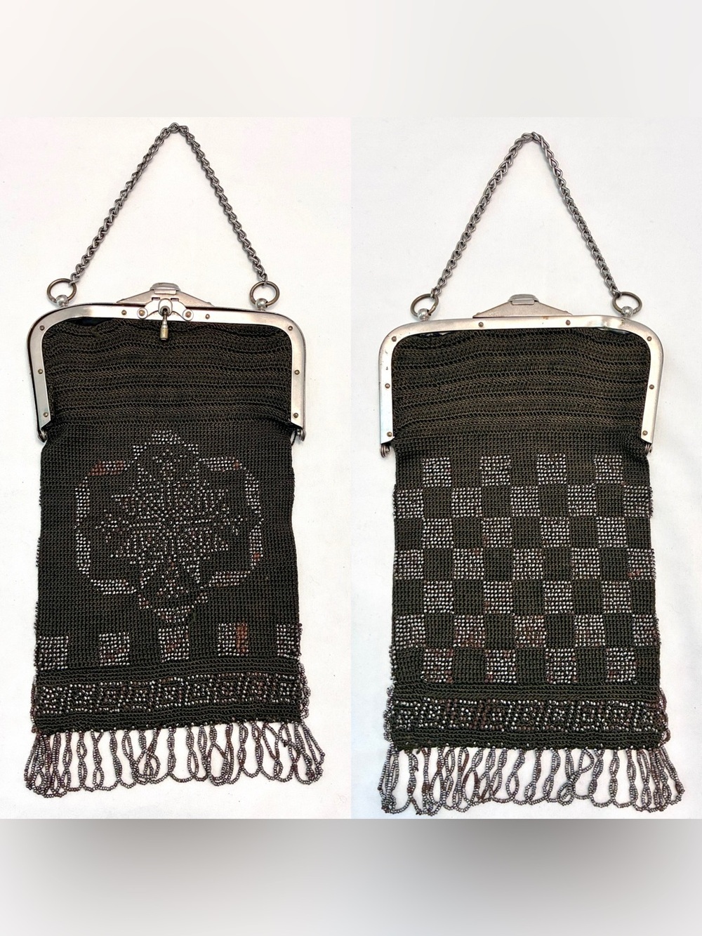 Antique (1920’s flapper Era) Art Deco micro-beaded evening bag